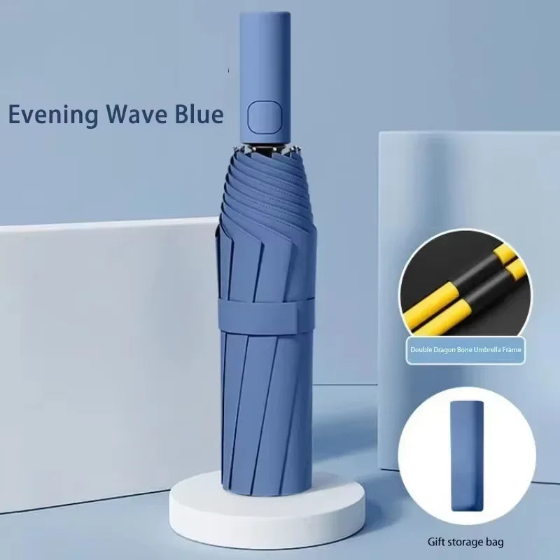 Fully Automatic Folding Umbrella 24 Bone Double Bone SPF 50 UV Protection Rain Resistance Strong Wind Resitance Umbrella