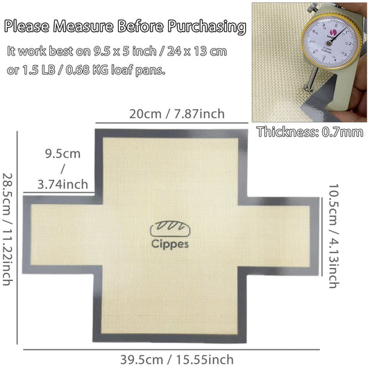 Silicone Bread Loaf Pan Liners, Reusable Nonstick Bread Pan Baking Mat for 9.5 x 5 Inch or 1.5LB Bread Pans, Heat Resistant