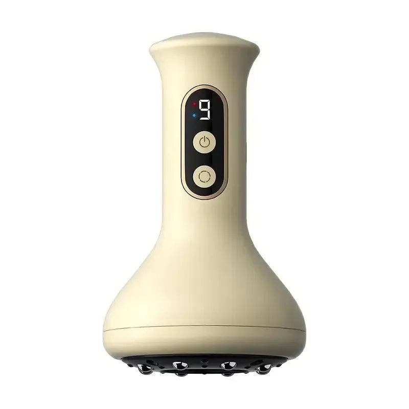 USB Rechargeable Handheld Abdominal Massager with Adjustable Guasha Cupping Intensity for Hot Compress Arm & Leg Massage
