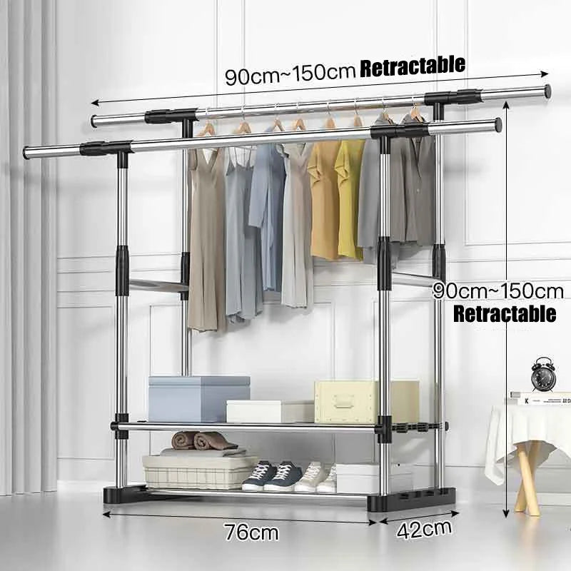 Telescopic Mobile Clothes Rack