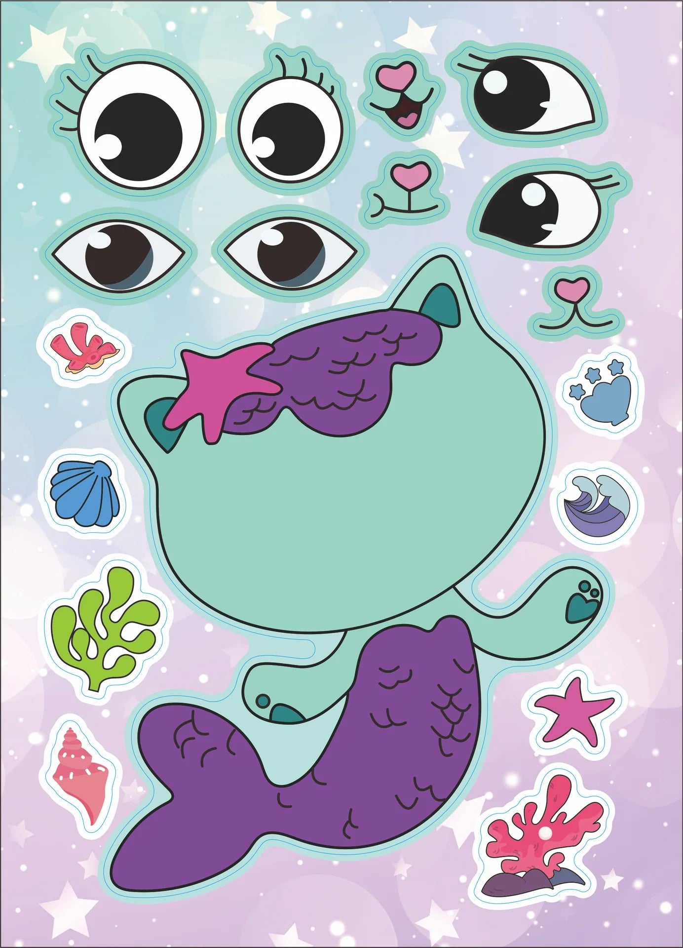 12Sheets Gabby's Dollhouse Make A Face Puzzle Stickers Kids Make Your Own DIY Game Children Cartoon Jigsaw Education Toys Gift