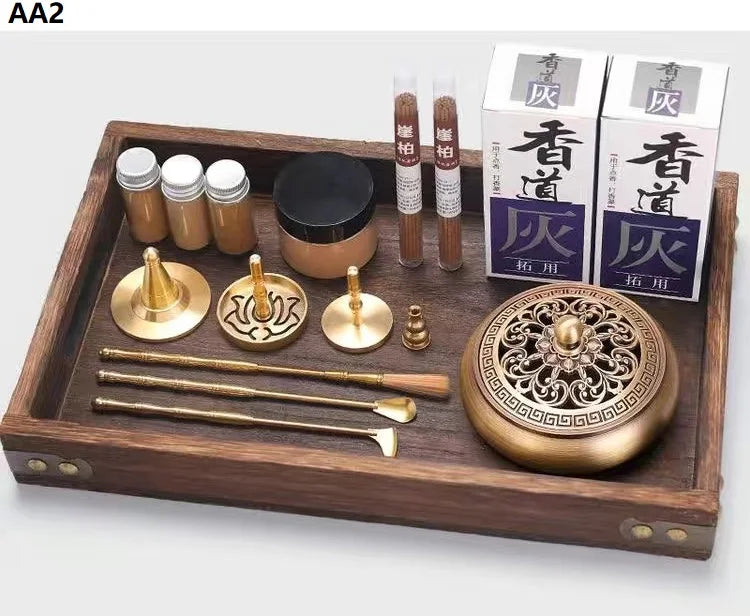 Incense Burner Set Brass Incense Fragrance Making Kit Incense Sealing Mold Incense Holder for Yoga Meditation Home Fragrance