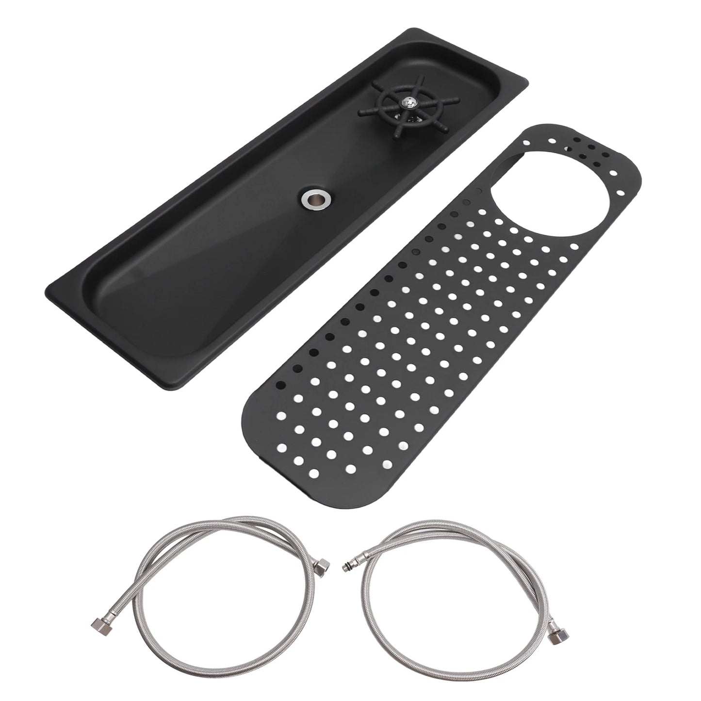 Built-in Cup Washer Stainless Steel Glass Cleaning Rinser High Pressure Cup Washer With Drain Drip Tray Hose For Bar Coffee Shop