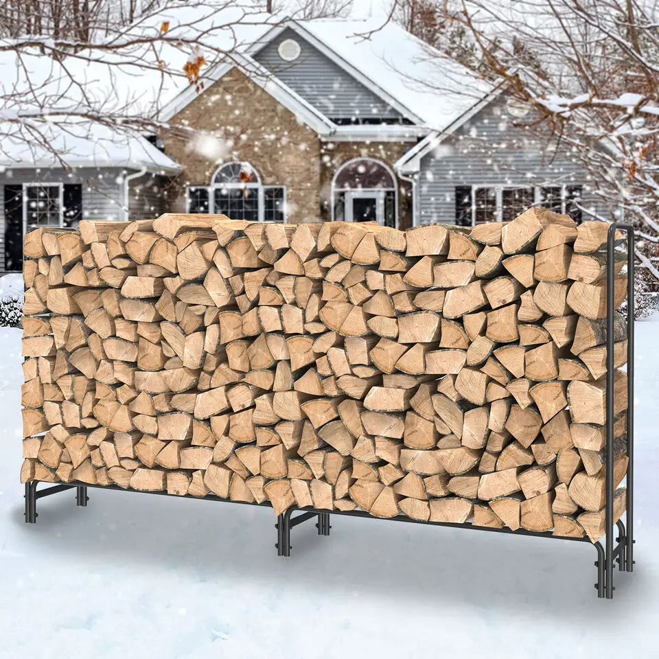 Heavy Duty Firewood Log Rack, Long Large Storage Holder, Wood Stackers, Garden Indoor, 91.6”