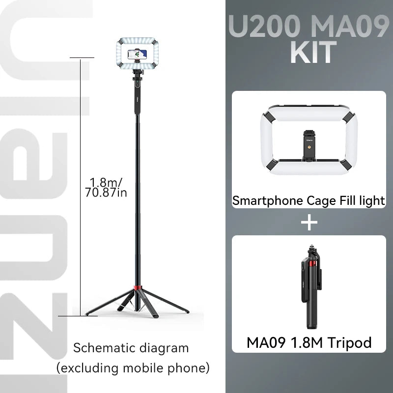 Ulanzi U200 U-200 Smartphone Video Rig LED Video Light 2 in 1 Ring Light Cold Shoe for Microphone Tiktok Youtube Live Rig Light