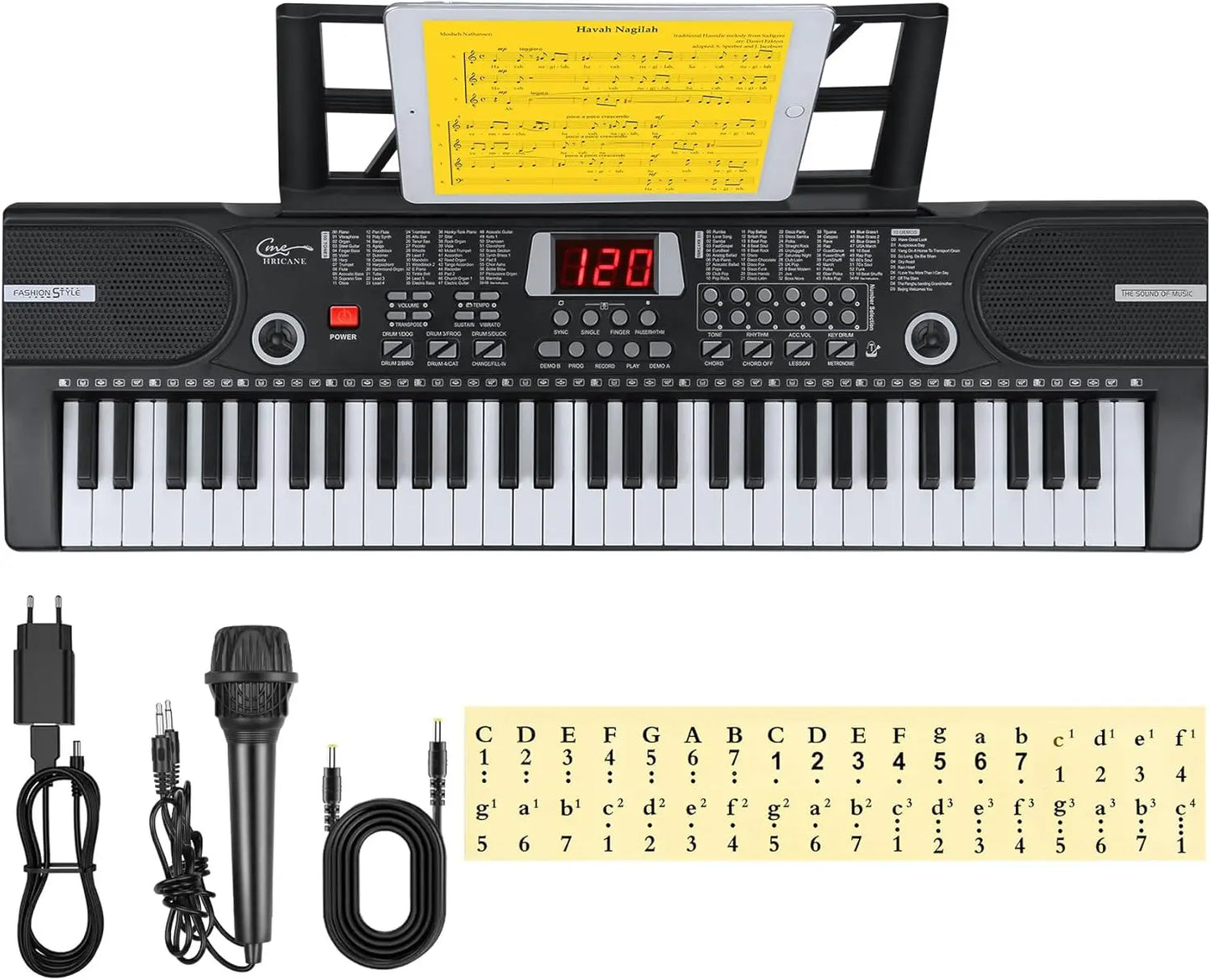 Kids Piano Keyboard, 61 Keys Beginner Electronic Keyboard Portable Digital Music Keyboard, Early Education Music Instrum