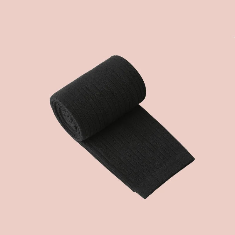 Girls Leggings Tights - Knitted Cotton Solid Color Pantyhose for Kids Spring Autumn