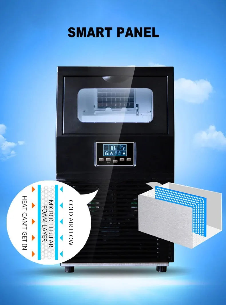 Fully Automatic Cubic Ice Maker, Water Inlet Brake Ice Maker, Desktop Commercial Mini Device