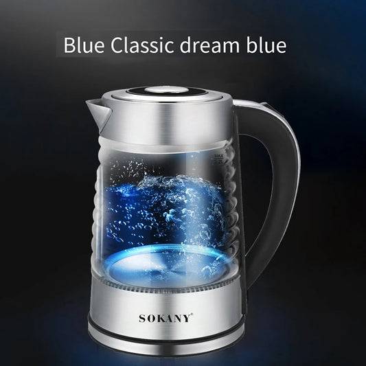2.2L Portable Kettle Electric Tea Pot Smart Glass Stainless Steel Coffee Teapot Port Kitchen 220V For Boiling Water AU ģ źø°ķ¬ķø 주ģ ģ