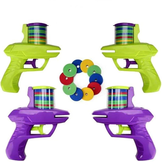 Kids Foam Disc Flying Gun Toy - Outdoor Shooting Game for Children Ages 3-12
