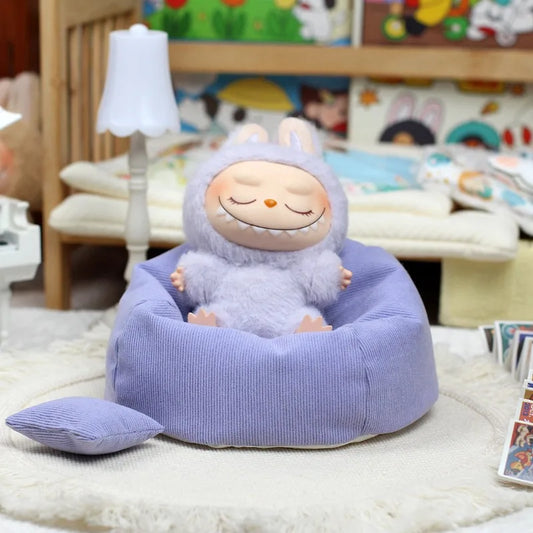 For Labubu Mini Sofa Bjd Doll Room Decoration Plush Doll Series Seat Decoration V2 Universal Children's Toys Birthday gift