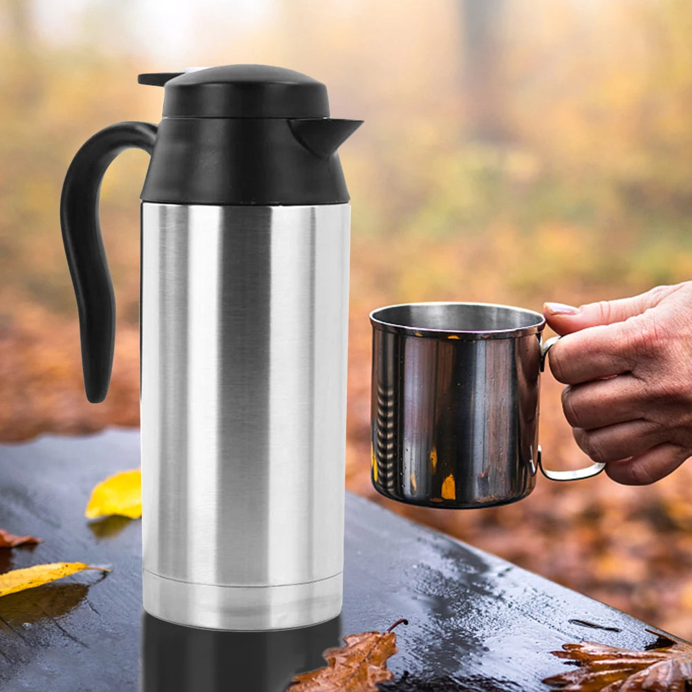 750ML Travel Electric Kettle Car Hot Kettle Car Truck Water Heater Large Capacity 12V/24V Auto Shut Off Fast Boiling 