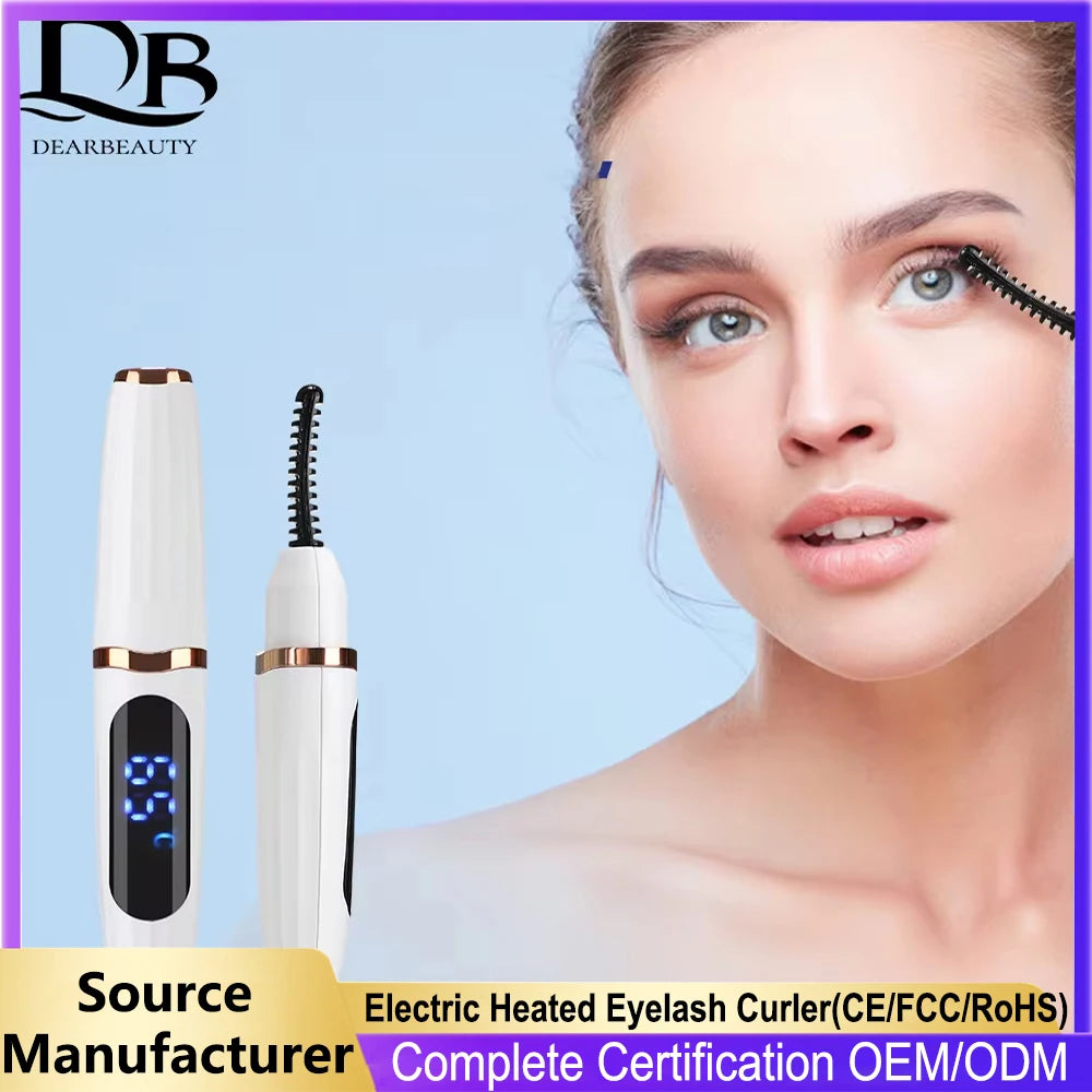 Electric Heated Eyelash Curler Portable Natural Eyelash Curling Device Long Lasting Professional Beauty Eyelash Styling