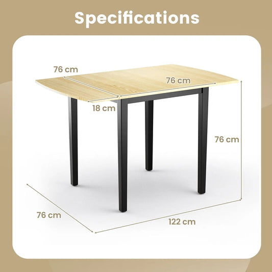 GOFLAME Folding Dining Table Drop Leaf Tables Home Wood Kitchen Table with Foot Pad