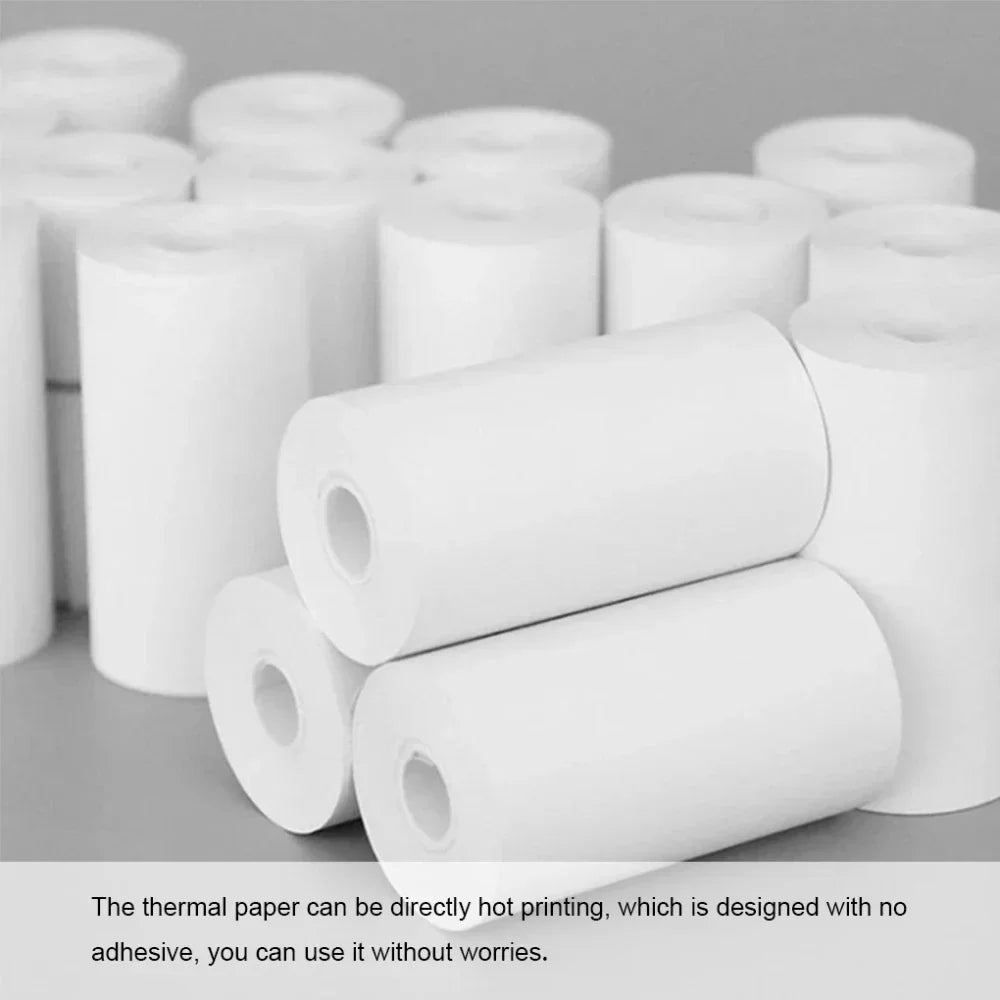 10 Rolls Thermal Paper Camera Printing White Children Camera Wood Pulp Instant Print Kids Rolling Paper Miniprinter Accessories