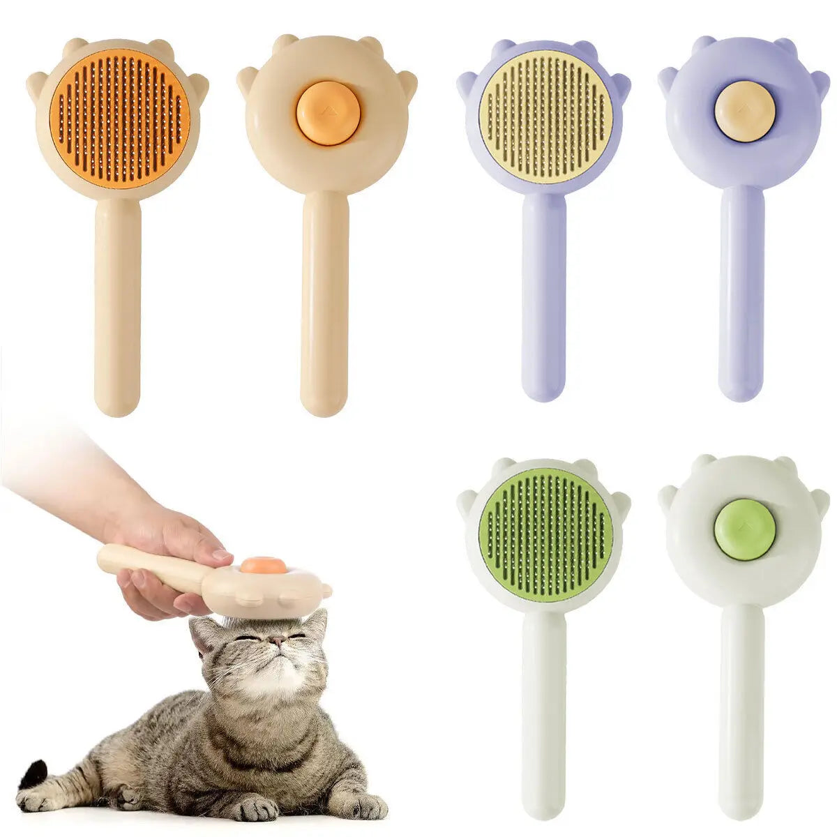Washable Pressing Style Pet Comb Lovely Cat Needle Comb Waterproof and Easy to Clean Cat Dog Universal Hair Easy Clean Brush