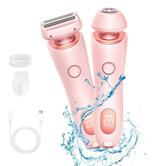 Electric Razors for Women 2 In 1 Bikini Trimmer Face Shavers Hair Removal for Underarms Legs Ladies Body Trimmer IPX7 Waterproof