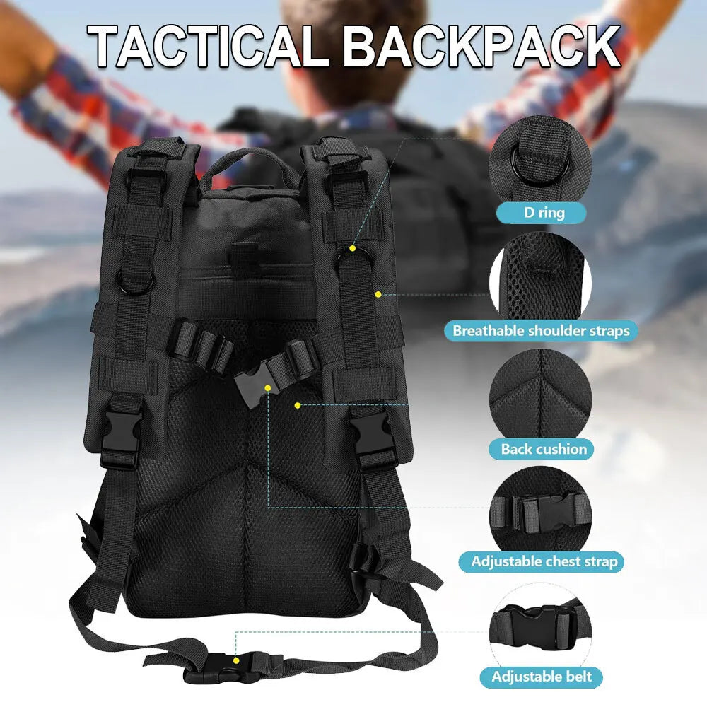 Military Tactical Army Backpack Rucksack Camping Hiking Trekking Outdoor Bag 30L