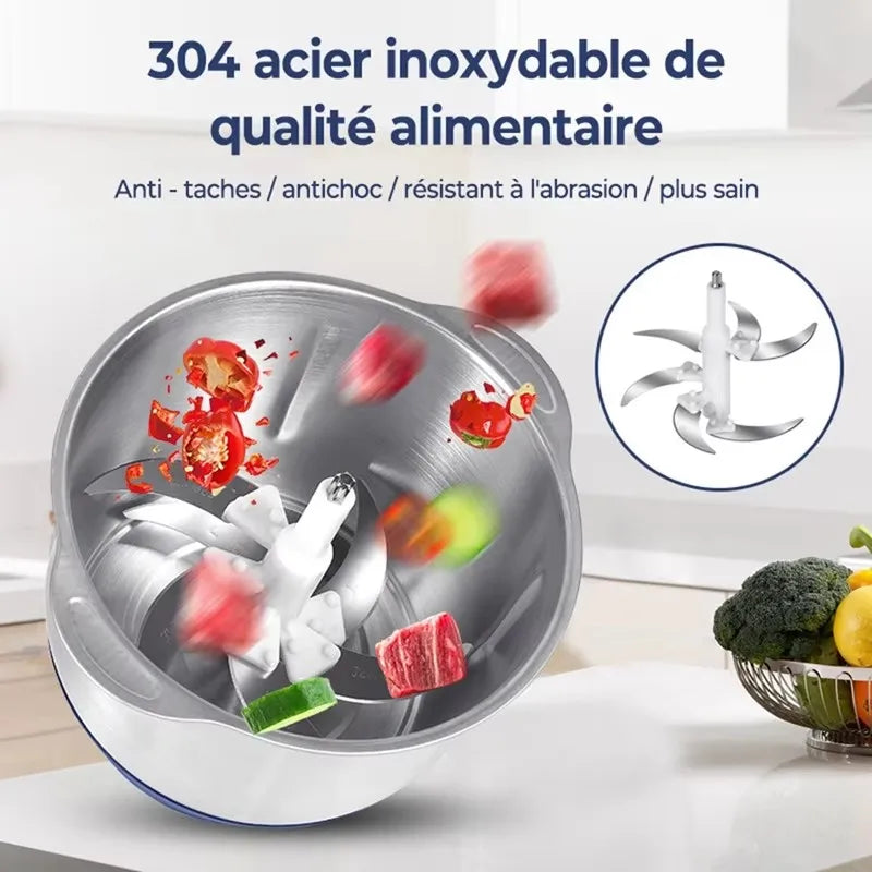 Electric Meat Grinder 304 Stainless Steel Food Processors Crusher Multifunctional Slicer Mincer Baby Food Processor