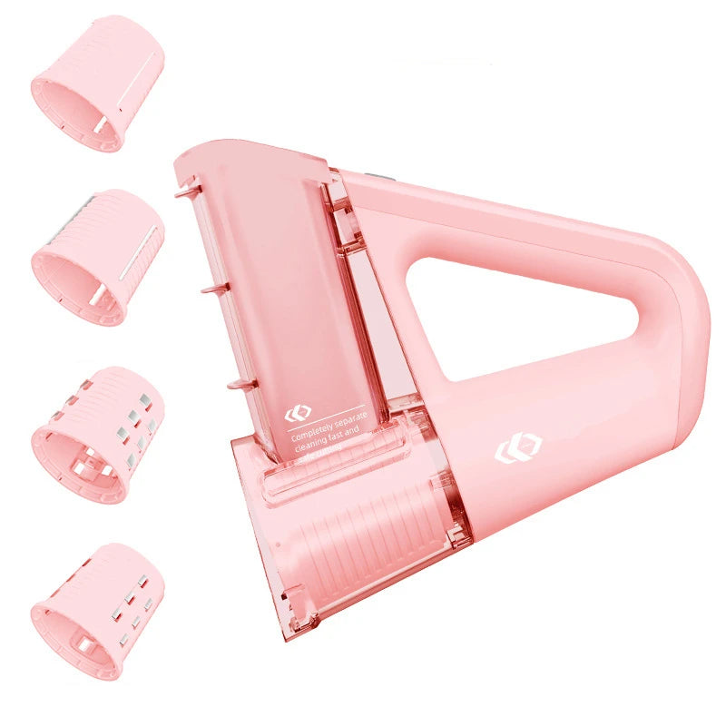 LMETJMA Elektrische Käsereibe, tragbarer Salatbereiter mit 4 verschiedenen Klingenformen, 40 W elektrischer Rotationsschneider JT363