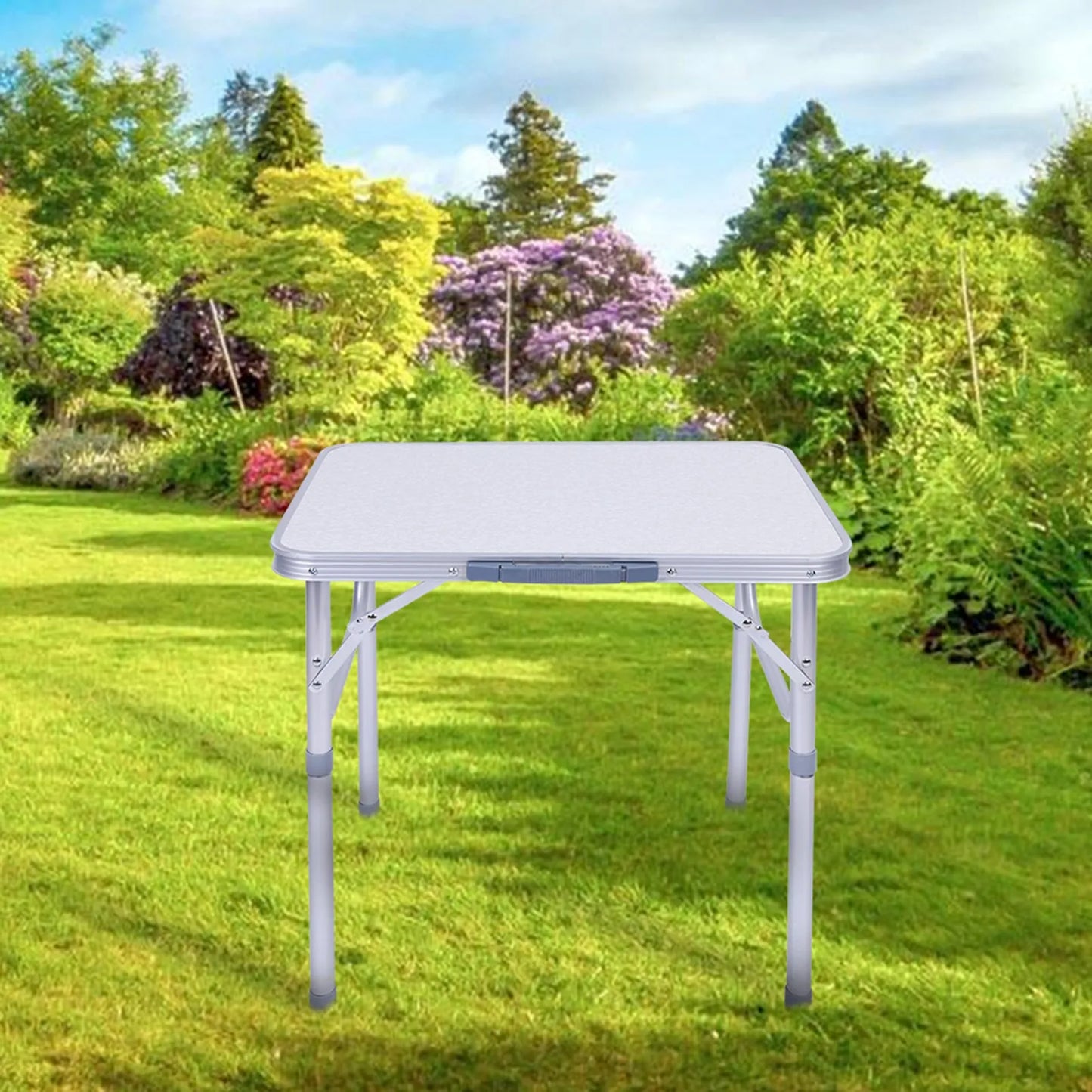 1x Aluminum Alloy Adjustable Folding Table Desk Stand Tray for Outdoor Garden Camping Picnic Outdoor Folding Table Folding Table