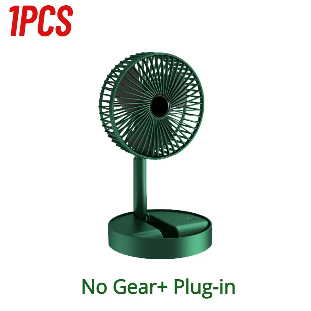 1-3PCS USB Foldable Fan Adjustable Height Desk Fan Portable Telescopic Floor Stand Fan 2000mAh 3 Speeds Summer Air Circulators