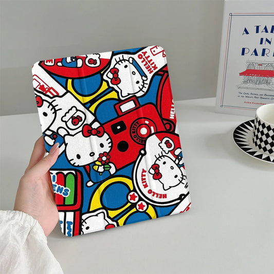 HelloKitty For iPad Pro 11 inch Air 2024 iPad Air 5/4 10.9 10th 7/8 10.2 9.7 inch Air3 10.5 mini 6/5/4 Case Cover with Pen Holde