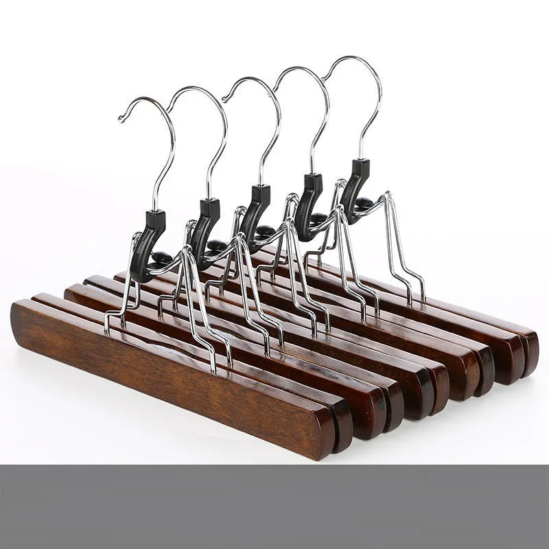 5/10PCS Pants Hanger,Wooden Skirts Clothes Hangers with 360° Swivel Hook for Closet Organizer,Non-slip Sturdy Jeans Trouser Rack