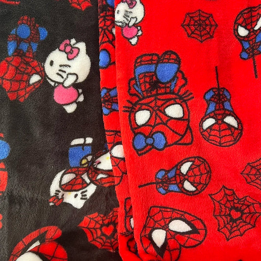 2024 New Spider Man Sleeping Pants Anime Hello Kitty Pajama Pants Flannel Soft Casual Pants Cartoon Home Trousers Couple Gifts