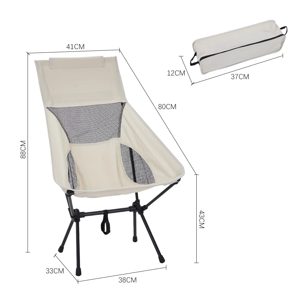 【Breeins】Foldable Camping Chairs Set Lightweight folding Chair Ultralight Backpacking Moon Chairs for Garden Picnic Beach