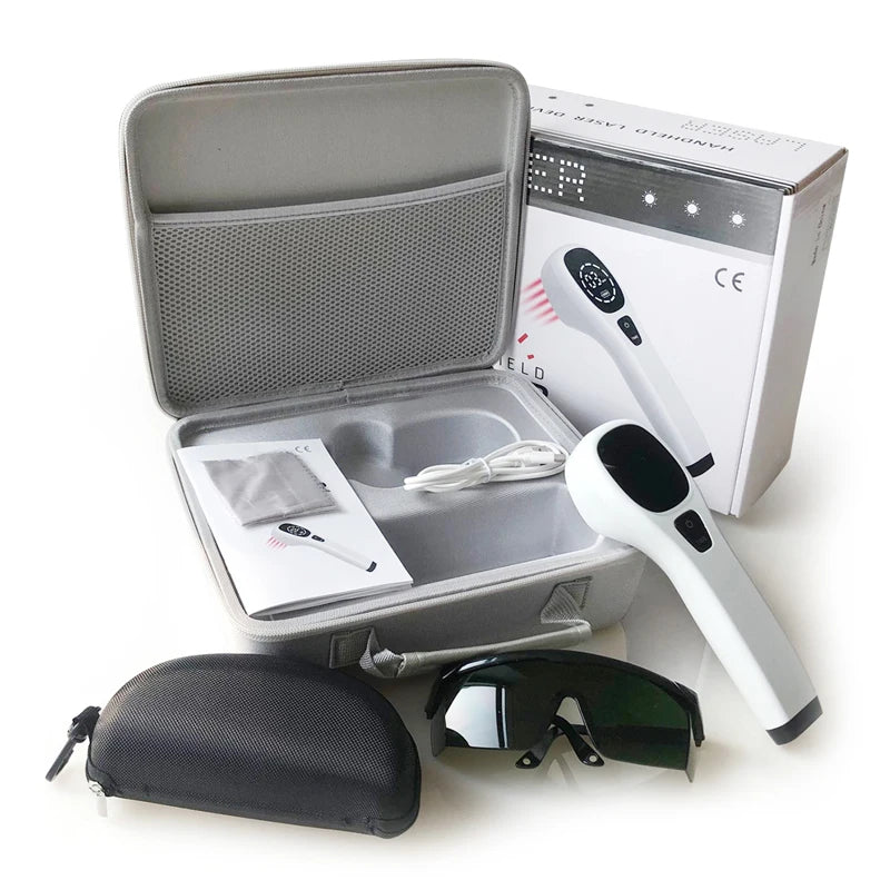 Cold Laser Therapy Device 4x808nm Infrared Light Therapy Pain Relief Device for Joint&Muscle&Back Reliever with Free Goggles