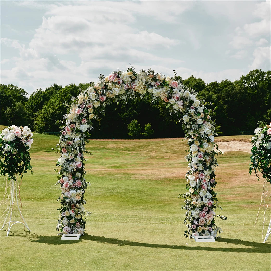 Heavy Strong White Metal Wedding Arch Garden Arbor Frame, Floral Backdrop Stand, Pergola for Indoor and Outdoor
