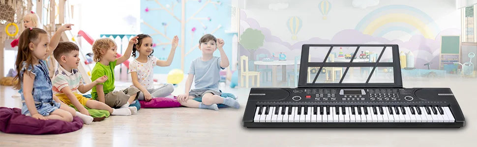 Kids Piano Keyboard, 61 Keys Beginner Electronic Keyboard Portable Digital Music Keyboard, Early Education Music Instrum