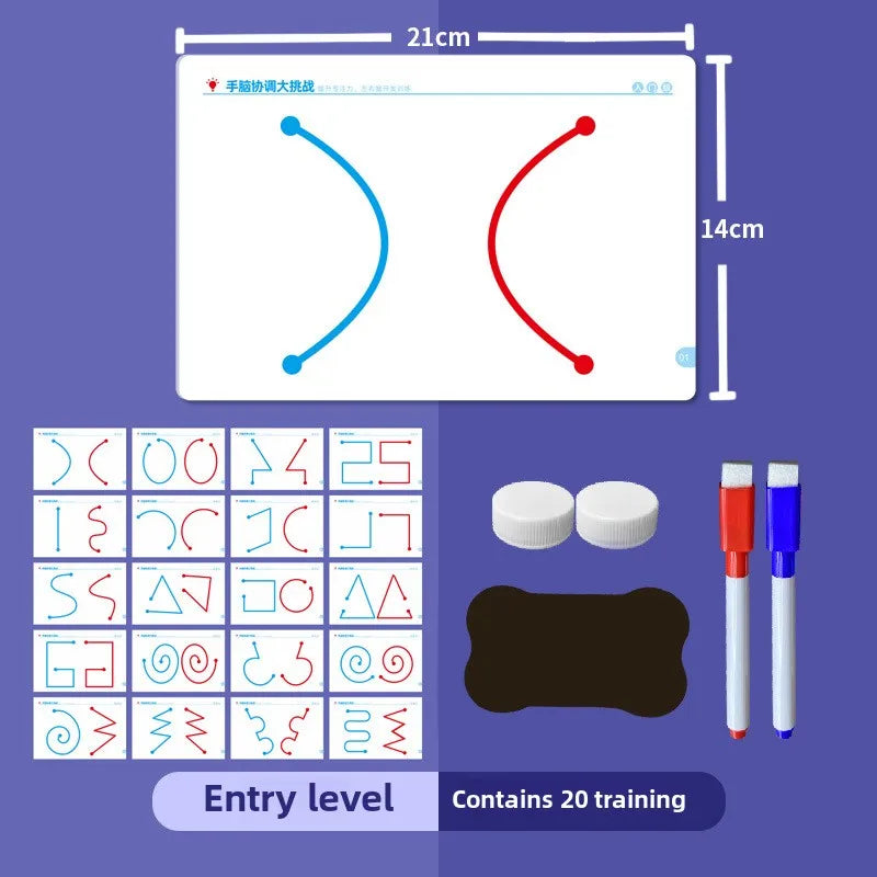 Hand-Brain Coordination Action Practice Development Set Used for Overall Brain Balance Attention Improvement Tool