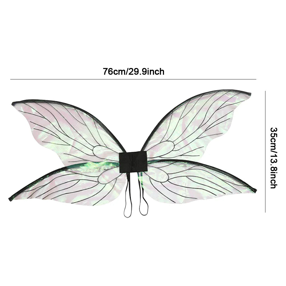 Butterfly Fairy Wings Costume Women Girls Princess Elf Angel Wing for Halloween Party Favor Cosplay Costume Dress Up Props