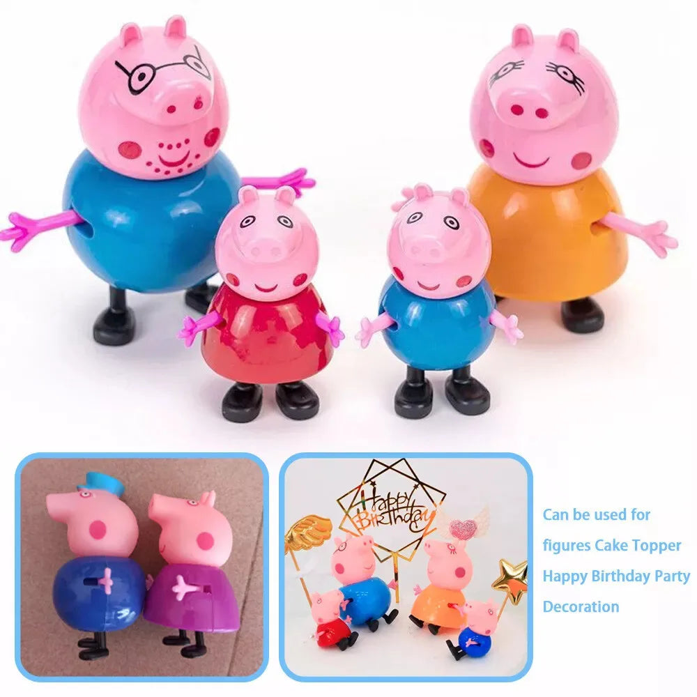 25Pcs Pepa Pig Toy Action Figure George Family Toys Mom and Dad Anime Party Toys Children's Holiday Gift
