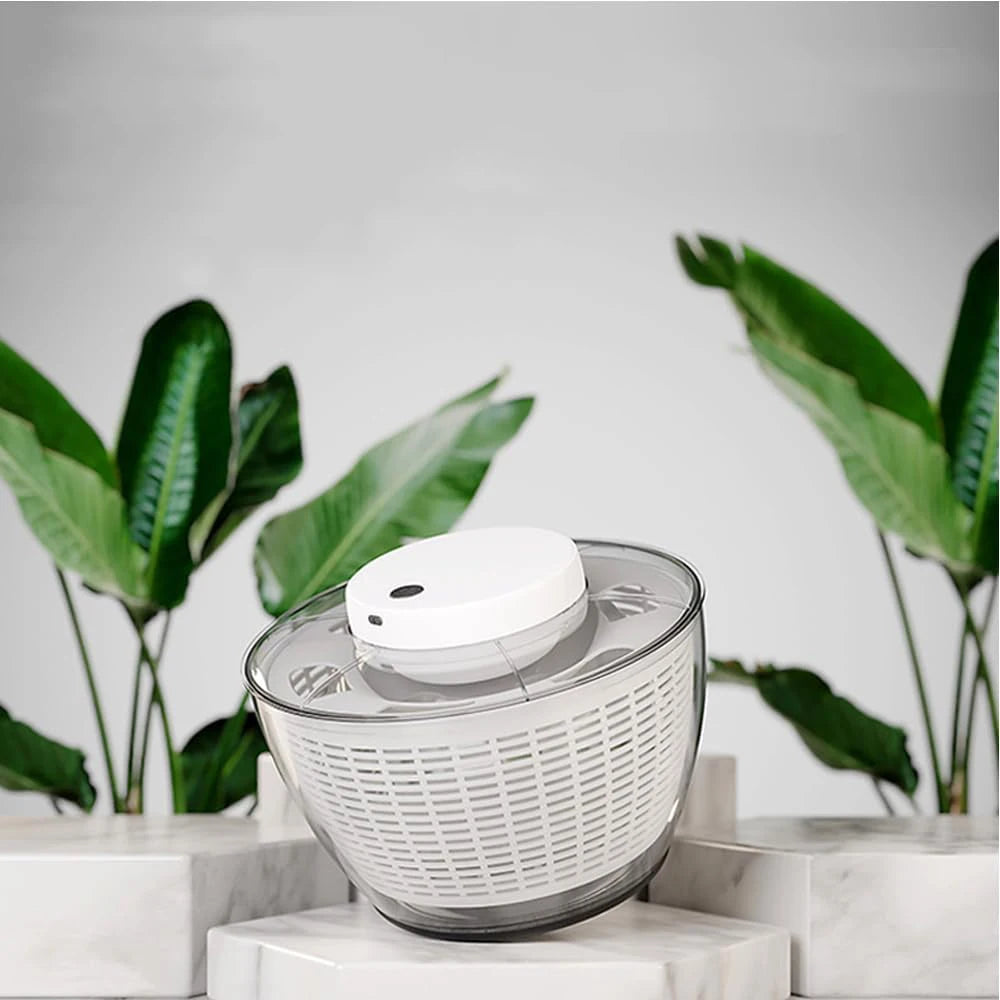 Leeseph Electric Salad Spinner, Fast Vegetable Drying, Kitchen Vegetable Dryer and Salad Dryer for Vegetables, Noodles, Fruits