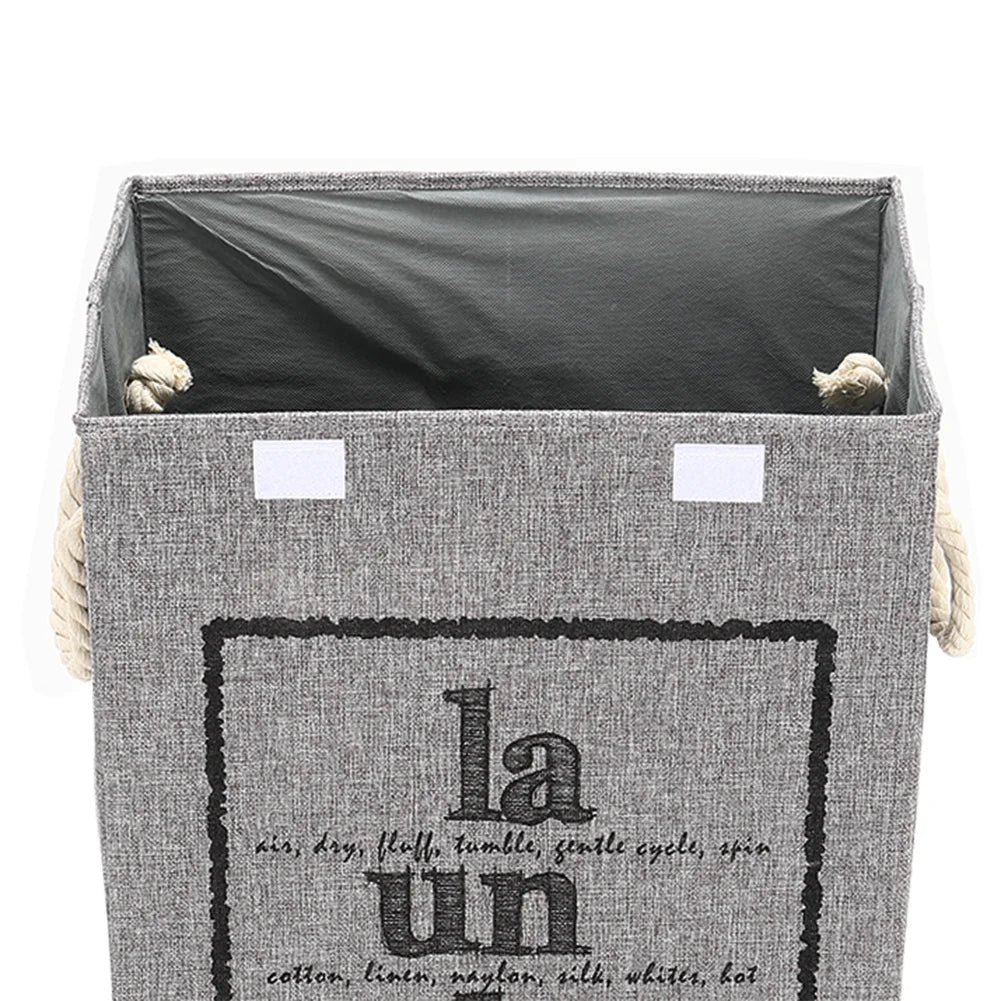 Fabric Foldable Laundry Basket Clothes Storage Bag with Lid