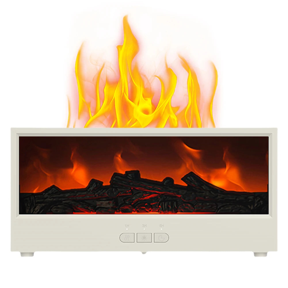 Fireplace Air Humidifier Dynamic Flame Essential Oil Diffuser 150ml Aromatherapy Diffuser with Timer Cool Mist Humidifier