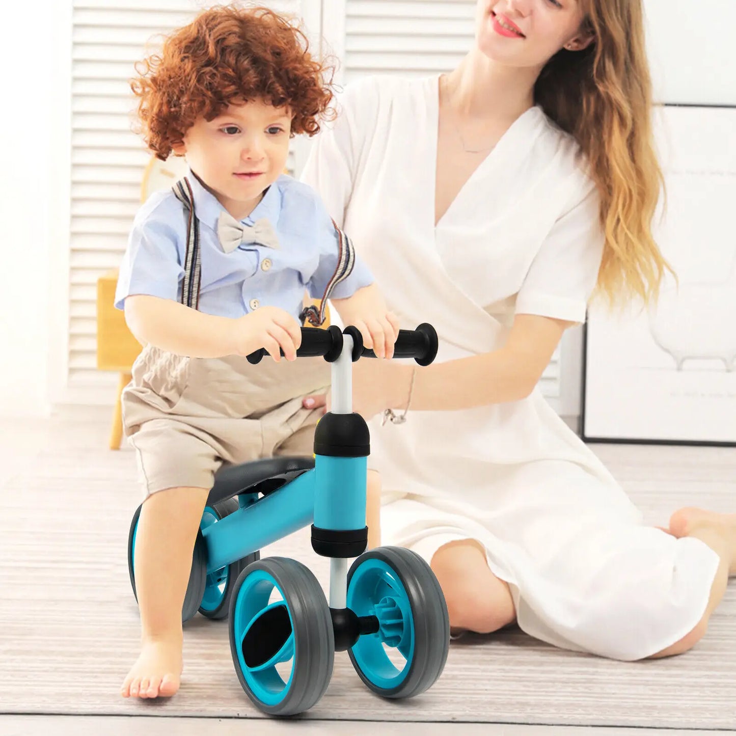 DORTALA Baby Balance Bike 4 Wheels Toddler First Bike Infant Walker Riding Toys