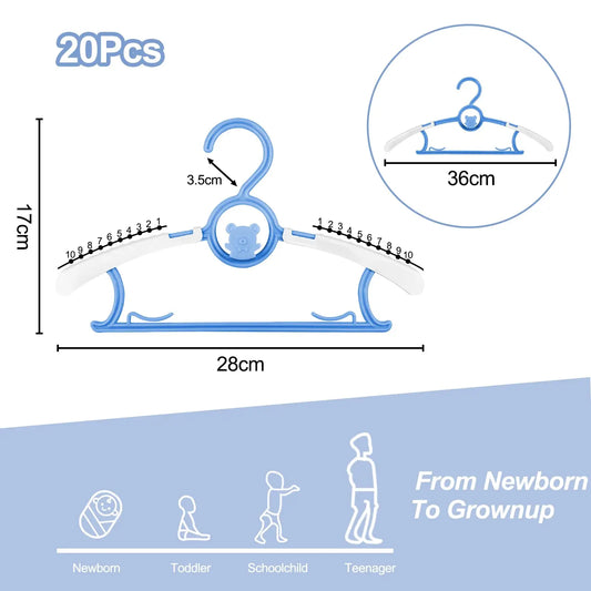 Non-slip Baby Clothes Hanger Adjustable Storage Hangers Plastic Multi-Functional Clothes Hanger, Clothing Store,Family