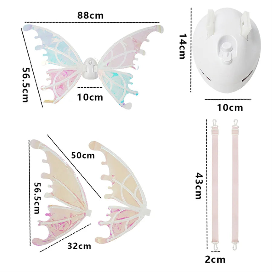Halloween Children Electric Butterfly Wings Elf Wings Costume Magic Led bats Wing Cosplay Dress Up for Kids Cats Dogs