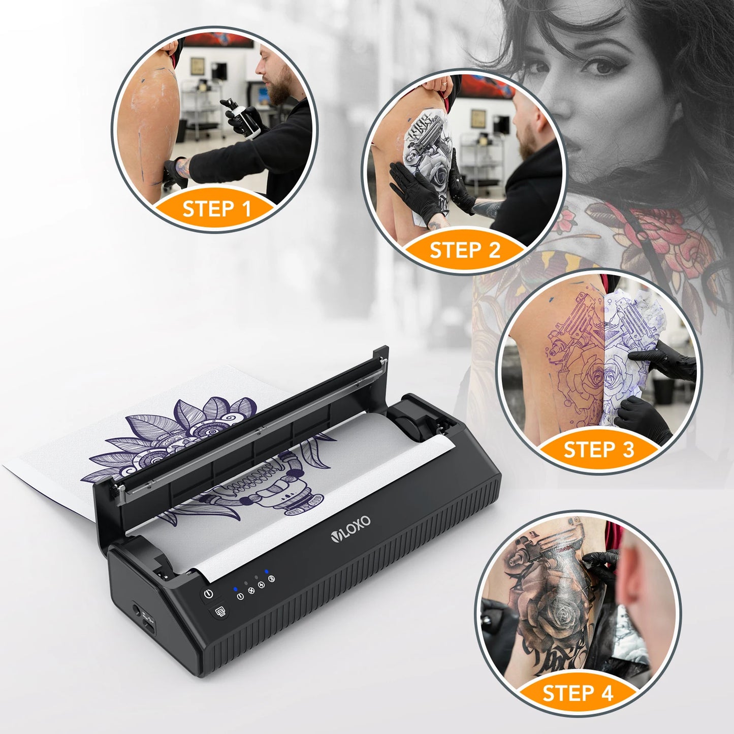 MHT-P8008 Tattoo Transfer Thermal Printer Tattoo Stencil Printer Machine A4 Tattoo Thermal Printer