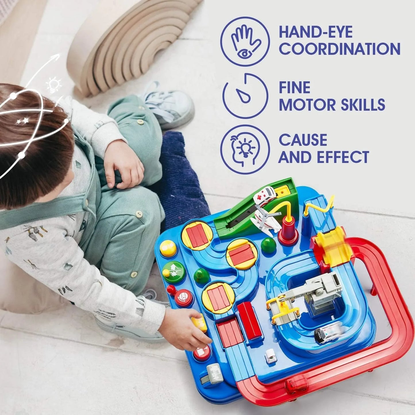 Musical Steering Wheel Baby Toddler Toys Boys, Simulated Driving Racing Car Game with Sound, Interactive Educational