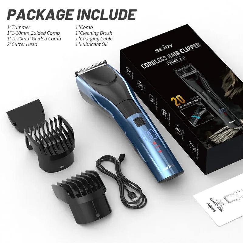 SEJOY Electric Hair Clipper Kit For Men, Adjustable Hair Cut Machine Hair Trimmer Professional Rechargeable Hair Cut Barber