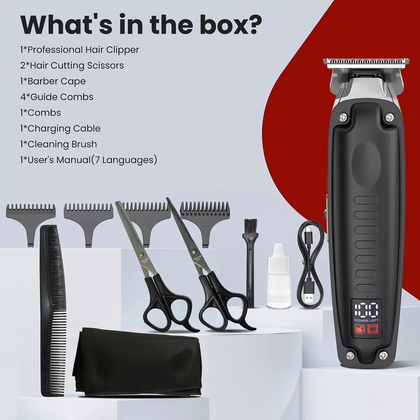 SEJOY Professional Hair Clippers for Men Hair Trimmer Kit Cordless Barber Machines Men's Shaver Gifts