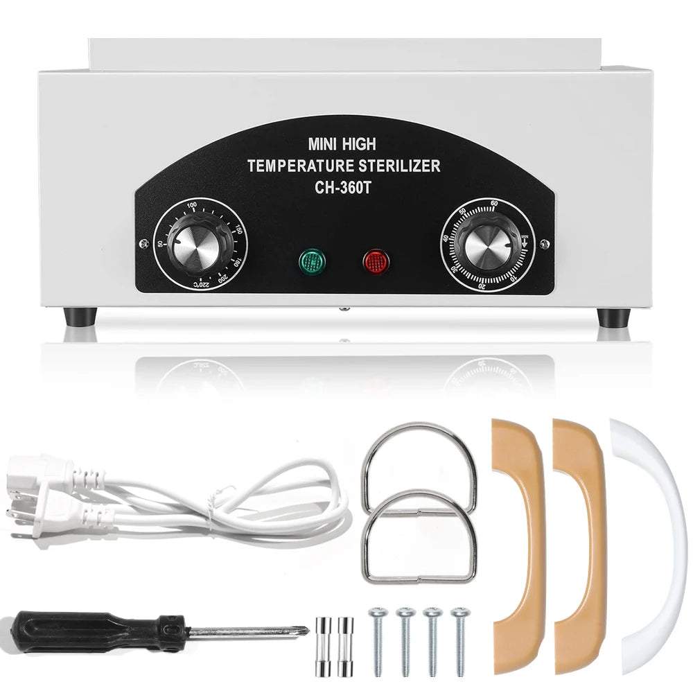 300W Nail Tool High Temperature Cleaning Box 1.5L With Timer Dry Heat Sterilizer For Sundry Beauty Hair Metal Tools With Handle