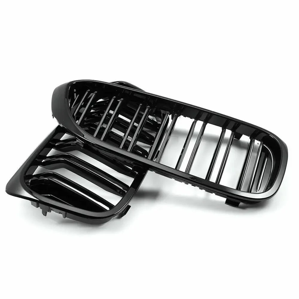 1 Pair Grille For BMW G30 G31 5 Series Sport M5 Front Kidney Dual Slats Racing Grill Gloss Black Replacement Part Double Line