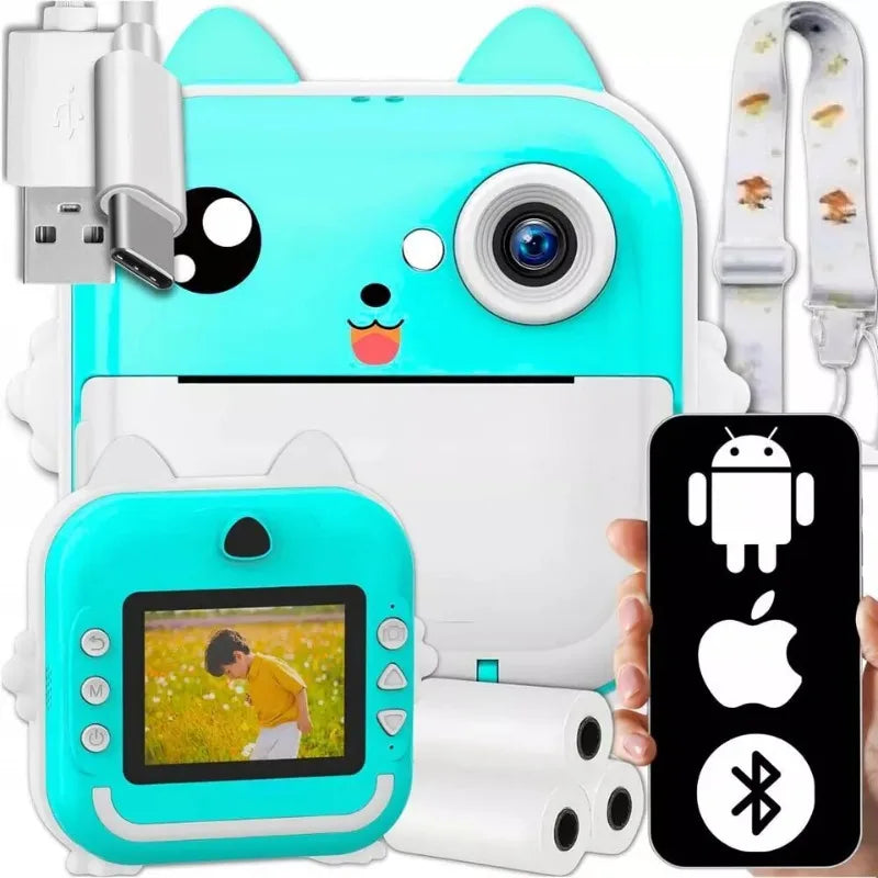 Children 1080P HD Digital Camera Toys Instant Print for Kids Thermal Print Camera Instant Print Photo Video With 32G Memory Card
