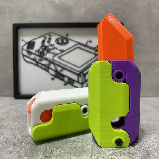Gravity Folding Claw Knife Radish Knife 3d Printing Gravity Knife Small Radish Knife Push Card Decompression Fidget Mini Toy